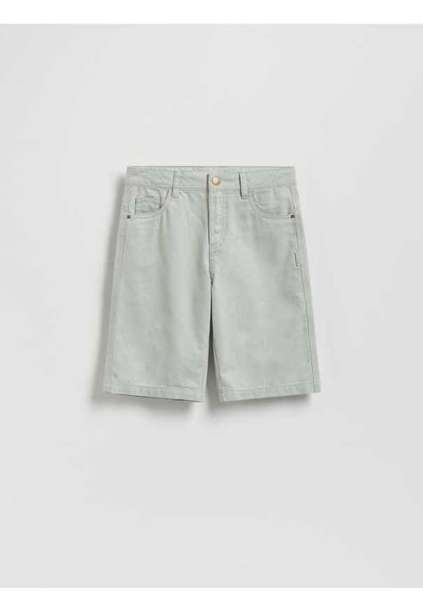Reserved - Bawełniane szorty - jasnozielony. Kolor: zielony. Materiał: bawełna