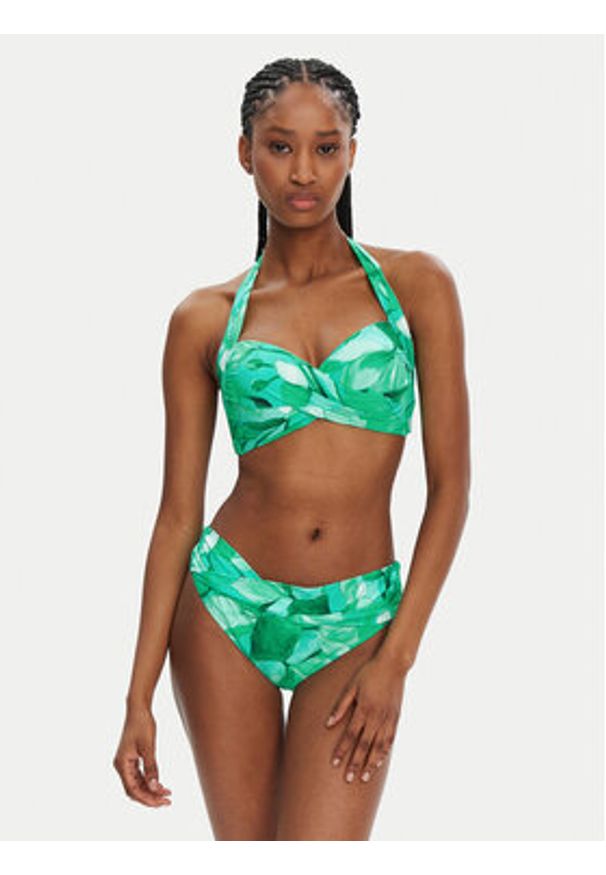 Seafolly Dół od bikini Secret Garden 44320-220 Zielony. Kolor: zielony. Materiał: syntetyk