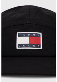 Tommy Jeans czapka bawełniana AM0AM08999.9BYY kolor czarny z aplikacją. Kolor: czarny. Materiał: bawełna. Wzór: aplikacja #4