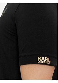 Karl Lagerfeld - KARL LAGERFELD Polo 745019 542221 Czarny Regular Fit. Typ kołnierza: polo. Kolor: czarny. Materiał: bawełna