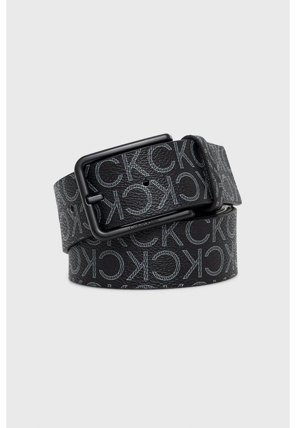 Calvin Klein pasek skórzany męski kolor czarny. Kolor: czarny. Materiał: skóra