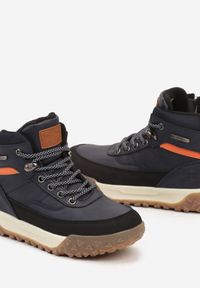 Born2be - Granatowe Botki Trekkingowe Sznurowane Taithlen. Okazja: na co dzień. Zapięcie: sznurówki. Kolor: niebieski. Materiał: jeans. Styl: casual, elegancki