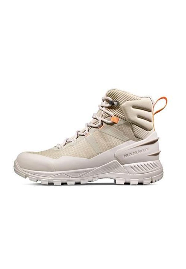Buty trekkingowe damskie Mammut Blackfin Iii Mid Dt. Wysokość cholewki: za kostkę. Zapięcie: sznurówki. Kolor: beżowy. Materiał: materiał, tkanina, syntetyk. Szerokość cholewki: normalna. Styl: sportowy