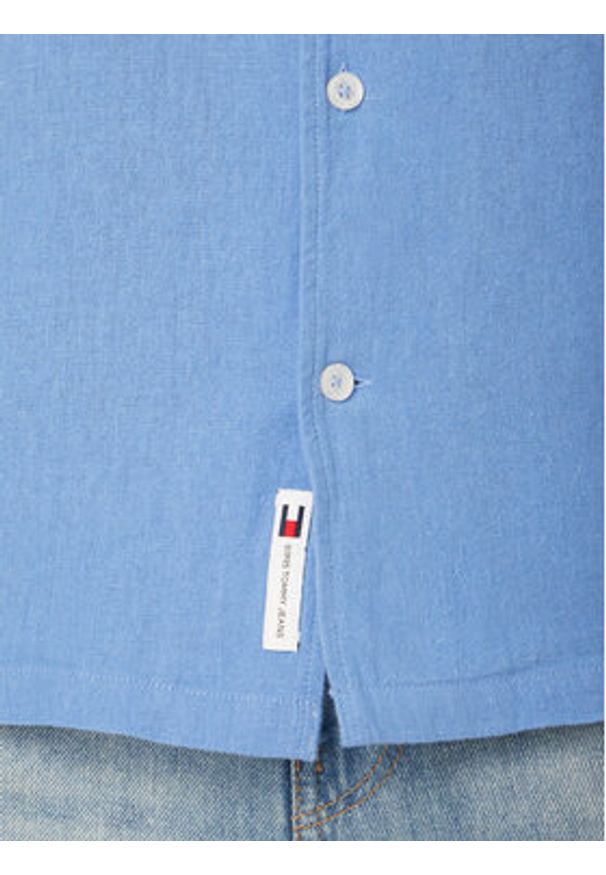 Tommy Jeans Koszula DM0DM23058 Niebieski Regular Fit. Kolor: niebieski. Materiał: len