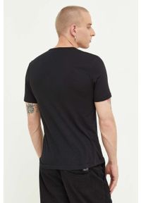 Hugo - HUGO t-shirt bawełniany 3-pack kolor niebieski z nadrukiem. Kolor: niebieski. Materiał: bawełna. Długość rękawa: krótki rękaw. Długość: krótkie. Wzór: nadruk #7