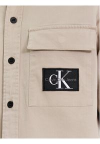 Calvin Klein Jeans Koszula Utility Shirt J30J324610 Beżowy Regular Fit. Kolor: beżowy. Materiał: bawełna