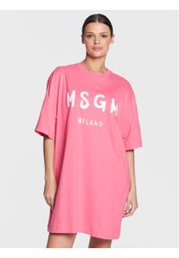 MSGM Sukienka codzienna 3441MDA510 237002 Różowy Regular Fit. Okazja: na co dzień. Kolor: różowy. Materiał: bawełna. Typ sukienki: proste. Styl: casual #1