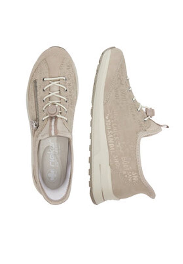 Rieker Sneakersy N1455-62 Beżowy. Kolor: beżowy. Materiał: materiał