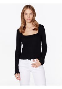 Gina Tricot Bluzka Alba 18689 Czarny Regular Fit. Kolor: czarny. Materiał: syntetyk, wiskoza