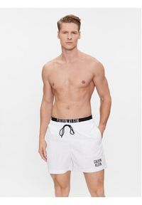 Calvin Klein Swimwear Szorty kąpielowe Medium Double Wb-Nos KM0KM00740 Biały Regular Fit. Kolor: biały. Materiał: syntetyk