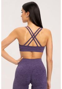 GYM GLAMOUR - Stanik fitness cardio damski Gym Glamour seamless. Kolor: fioletowy. Sport: fitness