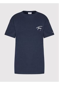 Tommy Jeans T-Shirt Signature DW0DW12940 Granatowy Relaxed Fit. Kolor: niebieski. Materiał: bawełna #3