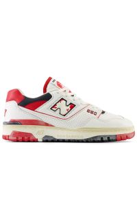 Buty New Balance BB550VGA - białe. Okazja: na co dzień. Kolor: biały. Materiał: materiał, skóra, syntetyk, guma. Szerokość cholewki: normalna. Sport: koszykówka, turystyka piesza