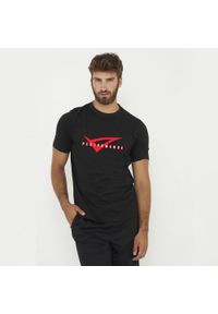LEGEA - T-shirt męski z bawełny PERFORMANCE czarny. Kolor: czarny. Materiał: bawełna. Wzór: nadruk. Sport: fitness #1