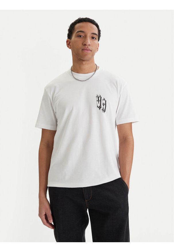 RVCA T-Shirt Double Trouble EVYZT00289 Biały Relaxed Fit. Kolor: biały. Materiał: bawełna