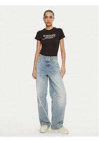 Tommy Jeans T-Shirt Essential DW0DW19447 Czarny Slim Fit. Kolor: czarny. Materiał: bawełna #4