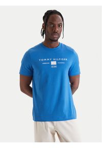 TOMMY HILFIGER - Tommy Hilfiger T-Shirt Brand Love MW0MW42365 Niebieski Regular Fit. Kolor: niebieski. Materiał: bawełna #1