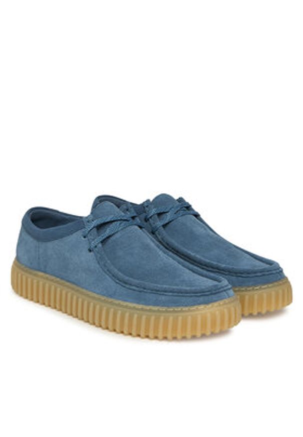 Clarks Półbuty Torhill Lo 26184695 Niebieski. Kolor: niebieski. Materiał: zamsz, skóra