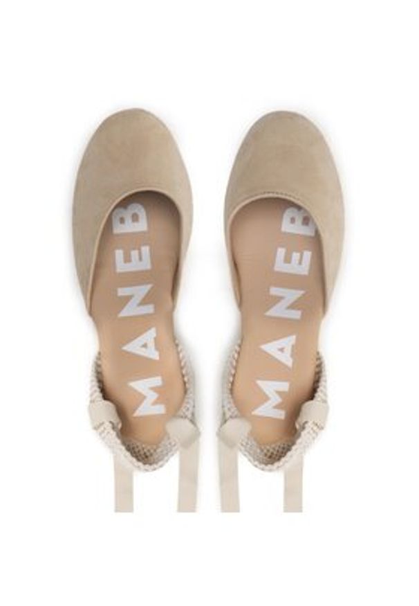 Manebi Espadryle Low Wedge Espadrilles M 1.1 WL Beżowy. Kolor: beżowy. Materiał: zamsz, skóra