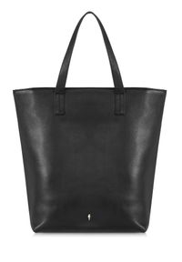 Ochnik - Czarna skórzana torebka shopper. Kolor: czarny. Materiał: skórzane