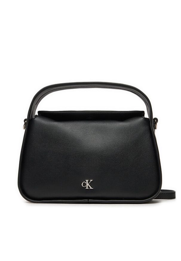 Calvin Klein Torebka Metal Mono Mini Block20 W/Flap K60K612246 Czarny. Kolor: czarny. Materiał: skórzane