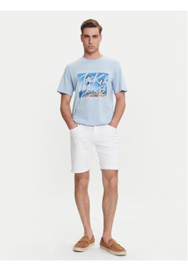 Jack & Jones - Jack&Jones Szorty jeansowe Rick 12274985 Biały Regular Fit. Kolor: biały. Materiał: bawełna
