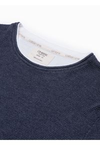 Ombre Clothing - Sweter męski - granatowy/melanżowy V3 E121 - XXL. Okazja: na co dzień. Kolor: niebieski. Materiał: bawełna. Wzór: melanż. Styl: klasyczny, elegancki, casual #6