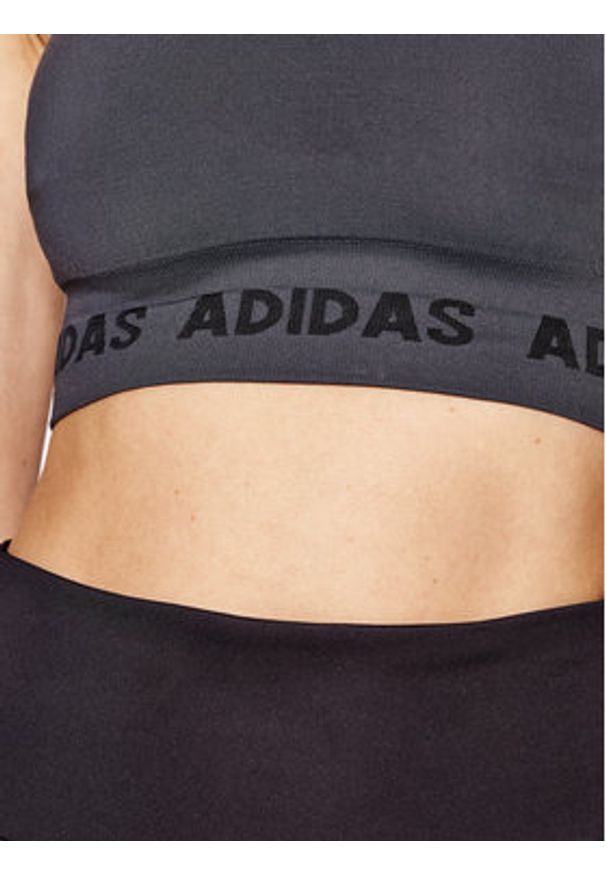 Adidas - adidas Biustonosz sportowy Aeroknit GL1121 Szary. Kolor: szary. Materiał: syntetyk