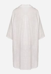 Born2be - Biała Bawełniana Koszula Oversize Savirise. Okazja: na co dzień. Kolor: biały. Materiał: bawełna. Styl: klasyczny, elegancki, casual #6