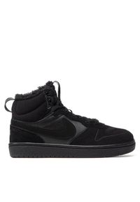 Nike Sneakersy Court Borough Mid 2 Boot Bg CQ4023 001 Czarny. Kolor: czarny. Materiał: skóra, zamsz