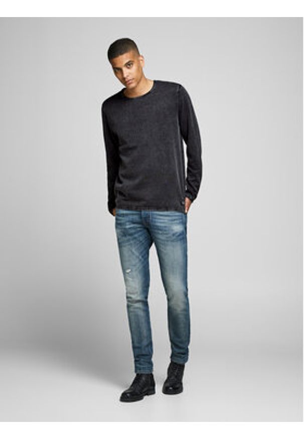Jack & Jones Sweter Leo 12174001 Czarny Regular Fit. Kolor: czarny. Materiał: bawełna