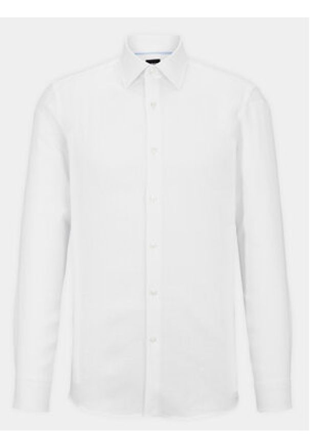 BOSS - Boss Koszula H Hank Kent C1 214 50490234 Biały Slim Fit. Typ kołnierza: kołnierzyk klasyczny. Kolor: biały. Materiał: len