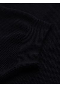 Ombre Clothing - Bawełniana męska koszulka polo ze strukturalnej dzianiny – czarna V5 OM-POSS-0117 - XXL. Okazja: na co dzień, do pracy. Typ kołnierza: polo. Kolor: czarny. Materiał: bawełna, dzianina. Długość: krótkie. Styl: elegancki, casual #3
