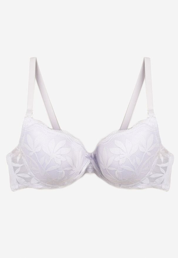 Renee - Biały Biustonosz Typu Full Cup z Koronką Ellanis. Kolor: biały. Materiał: koronka. Wzór: koronka