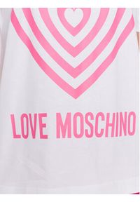 Love Moschino - LOVE MOSCHINO T-Shirt W4H0637M 3876 Biały Regular Fit. Kolor: biały. Materiał: bawełna #4