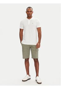 Tommy Jeans Polo DM0DM20676 Biały Slim Fit. Typ kołnierza: polo. Kolor: biały. Materiał: bawełna