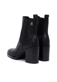 TOMMY HILFIGER - Tommy Hilfiger Botki Square Toe Chelsea High Block Hl FW0FW08844 Czarny. Kolor: czarny. Materiał: skóra
