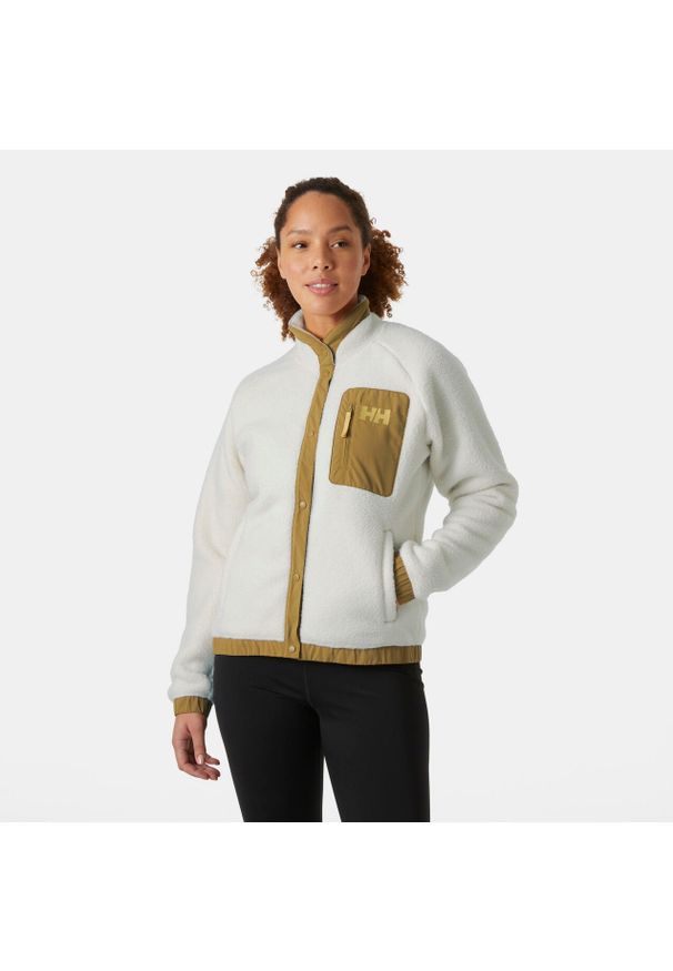 Damski polar Helly Hansen Imperial Snap. Kolor: beżowy, biały, wielokolorowy. Materiał: polar