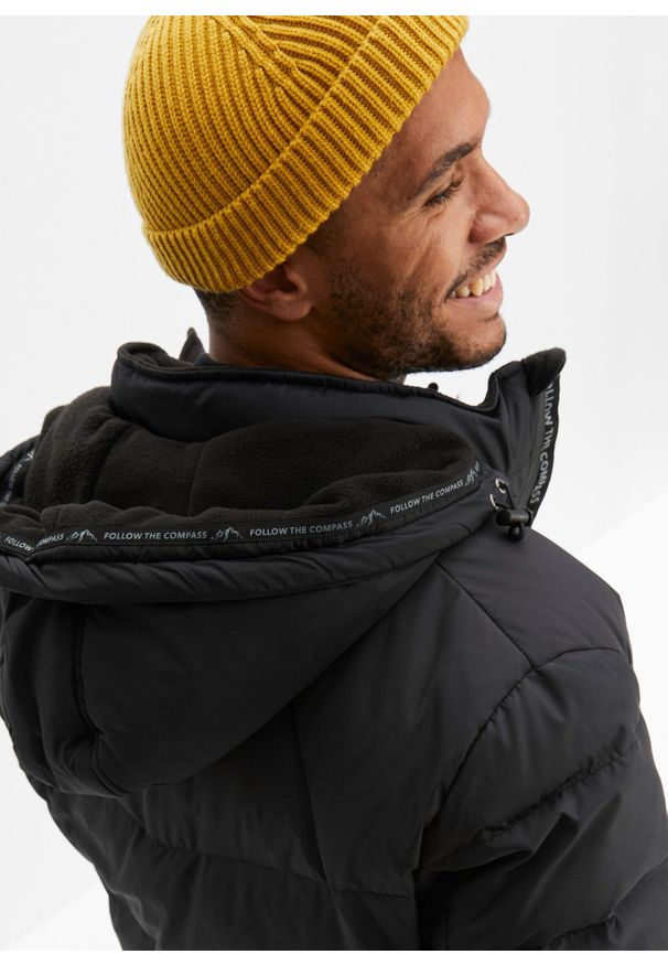 bonprix - Hydrofobowa, ciepła kurta z prawdziwego puchu z impregnacją Bionic. Kolor: czarny. Materiał: puch