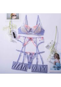 Intica - Komplet bielizny z pasem do pończoch na wyjątkowe okazje Akgul. Kolor: fioletowy. Materiał: materiał #1