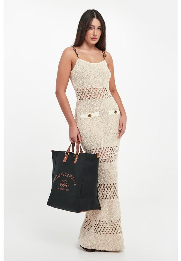 Elisabetta Franchi - Sukienka maxi z tkaniny bouclé ELISABETTA FRANCHI. Materiał: tkanina. Długość: maxi