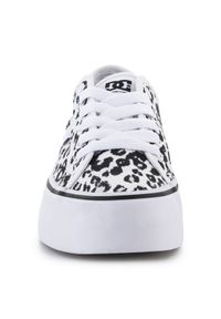 Buty DC Manual Platform Cheetah print AdyS300280-Che W 300280-CHE białe czarne. Kolor: biały, wielokolorowy, czarny. Materiał: bawełna, tkanina, guma. Szerokość cholewki: normalna. Wzór: nadruk. Obcas: na platformie