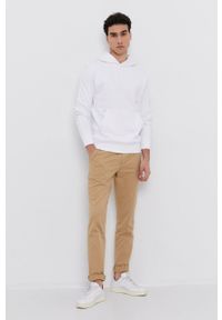 Calvin Klein Jeans Spodnie męskie kolor beżowy dopasowane. Kolor: beżowy. Materiał: tkanina #2
