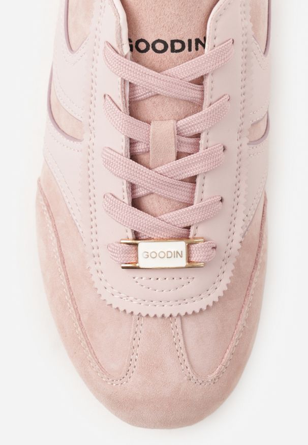 Renee - Różowe Sneakersy Klasyczne Tenisówki z Zamszu Naturalnego Talanashta. Okazja: na co dzień. Kolor: różowy. Materiał: zamsz