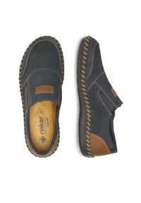 Rieker Półbuty B2466-14 Granatowy. Kolor: niebieski. Materiał: nubuk, skóra #8