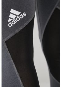 adidas Performance legginsy treningowe Techfit 3Bar HD4508 damskie kolor szary wzorzyste. Kolor: szary. Materiał: skóra, dzianina, materiał. Technologia: Techfit (Adidas). Wzór: ze splotem. Sport: fitness #3