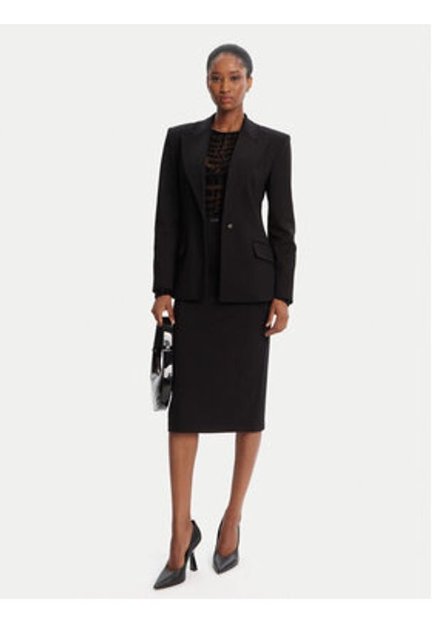 Versace Jeans Couture Spódnica ołówkowa 79HAE807 J0092 Czarny Slim Fit. Kolor: czarny. Materiał: wiskoza, syntetyk