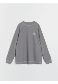 Sinsay - Prążkowana bluza crewneck - szary. Kolor: szary. Materiał: prążkowany