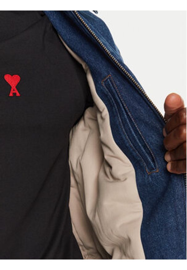 AMI PARIS - AMI Paris Kurtka jeansowa HJK020DE0031 Niebieski Regular Fit. Kolor: niebieski. Materiał: bawełna