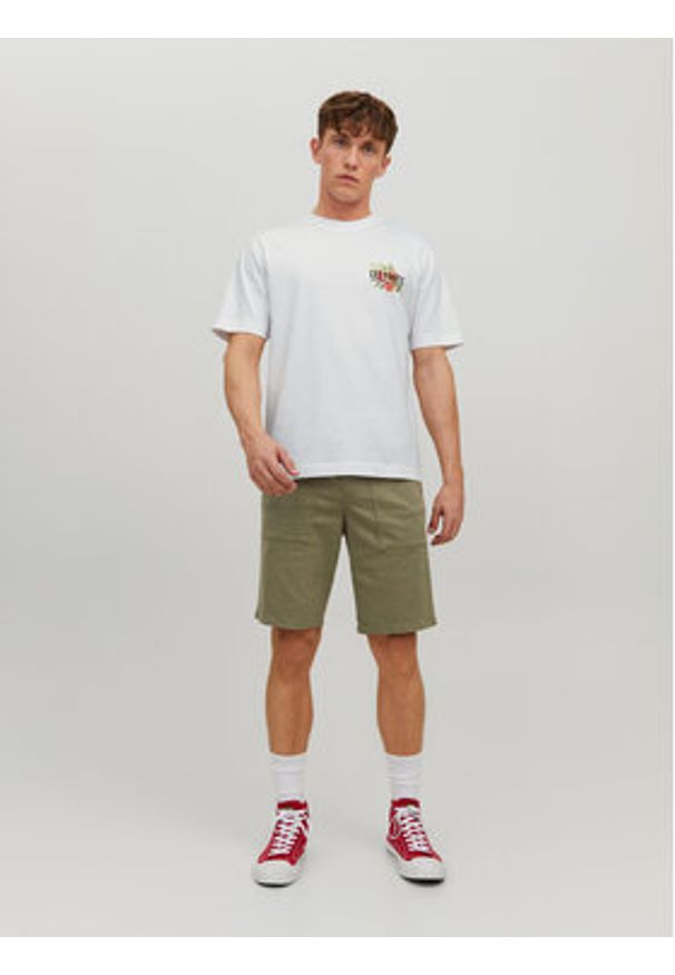 Jack & Jones - Jack&Jones T-Shirt Flores 12228776 Biały Loose Fit. Kolor: biały. Materiał: bawełna
